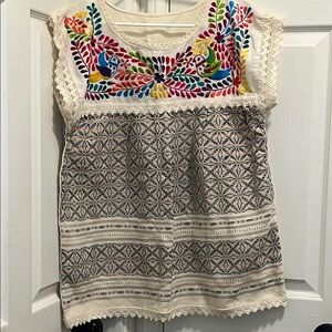 Embroidered Multicolor Tunic Top